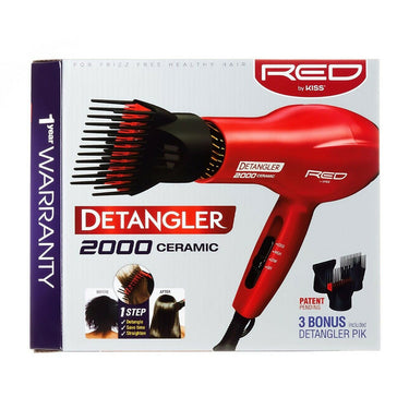 RED by Kiss Detangler 2000 Ceramic Hair Dryer – Red - ANNS BEAUTY SUPPLY